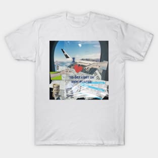 Wanderlust Chronicles: Embracing the Unknown in Travel Collage T-Shirt